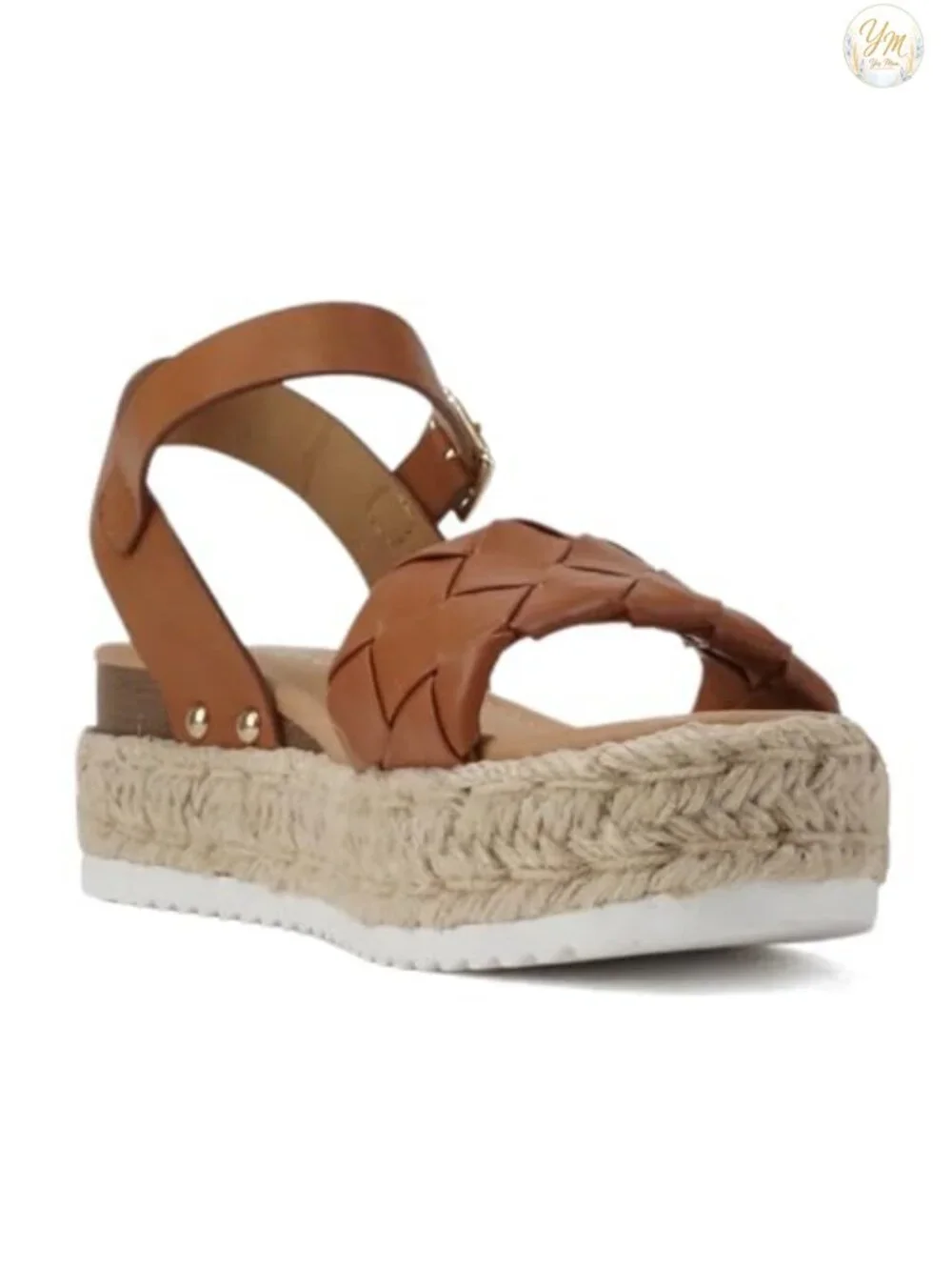 Women Open Toe Ankle Strap Platform Espadrille Wedge Sandal